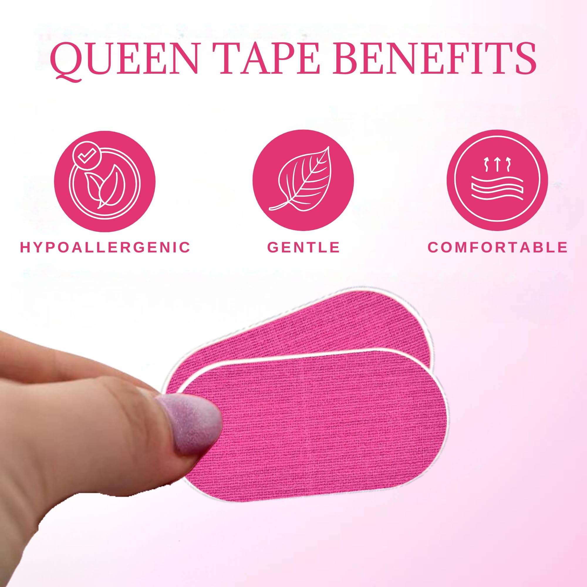 Queen (30 Strips) - Tape, Hypoallergenic & Skin-Friendly, Easy Removal Tape, Lifts Away Cleanly - No Irritation